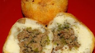 Rellenos de Papa Recipe  Puerto Rican Stuffed Potatoes [upl. by Vilma690]