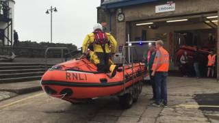 Porthcawl RNLI Lifeboats launching on service [upl. by Saint]