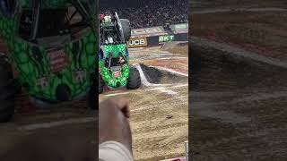 Who needs a steering wheel automobile stunt monsterjam monstertrucks offroad live motorsport [upl. by Yraccaz]