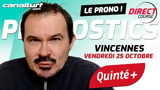 Pronostic Quinté et des courses PMU du Vendredi 25 octobre 2024  En partenariat avec GenybetTurf [upl. by Aneerhs]