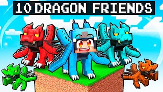 10 FRIENDS On ONE BLOCK But We’re DRAGON MOBS in Minecraft With Crazy Fan Girl [upl. by Yornoc]