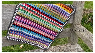 CROCHET GRANNY CLUSTER BLANKET  Ophelia Talks Crochet Tutorial [upl. by Auohp]