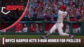 Bryce Harpers 3run homer gives the Phillies the lead 🔥  ESPN MLB [upl. by Delamare]