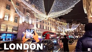 🎄✨Best London Christmas Lights in Central London 2024  London Christmas Lights Tour 4K [upl. by Henryson]