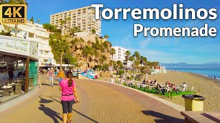 Walking Around Torremolinos Promenade Malaga in January 2023 Ultra HD 60fps [upl. by Rolo]