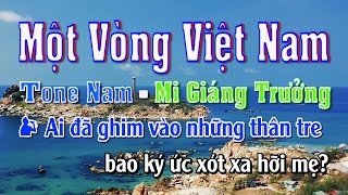 Một Vòng Việt Nam  Karaoke Tone Nam [upl. by Nawyt]