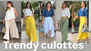 Trendy culottes and wide trousers🌺 [upl. by Arvad]