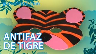 Manualidades de disfraz casero Antifaz de tigre [upl. by Yluj]