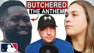 MLB EMBARRASSED as WOKE Singer BUTCHERS National Anthem [upl. by Shepley]