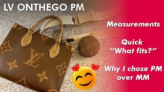 Louis Vuitton Onthego PM Canvas Monogram  Unboxing Measurements What Fits Is It Worth It [upl. by Elnora]