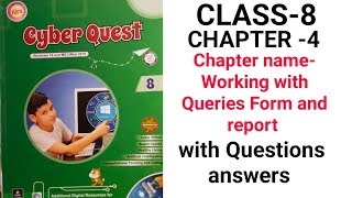 Kips it book  class 8 chapter 4  working with queriesform and report with questions answer [upl. by Bunde748]