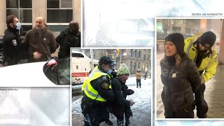 Arrests in the Ottawa red zone  Freedom Convoy protests [upl. by Ozmo861]