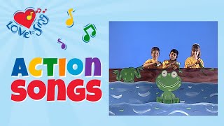 FIVE LITTLE SPECKLED FROGS Kids ACTION song [upl. by Barger]