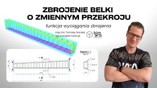 ZBROJENIE BELKI O ZMIENNYM PRZEKROJU [upl. by Albertson]