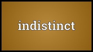 Indistinct Meaning [upl. by Sawtelle]