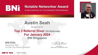 BNI Singapore Recognitions of Month February 2024 [upl. by Mahala62]