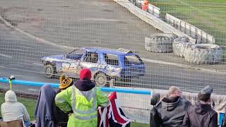 Cowdenbeath racewall bangers parade lap 15th April 2023 World cup [upl. by Woodie]