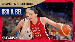 US womens basketball beats out Belgium behind Breanna Stewart Aja Wilson  Paris Olympics [upl. by Ilime]