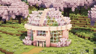 Minecraft How to Build a Cherry Blossom Greenhouse and Bee Farm  Tutorial [upl. by Latreese]