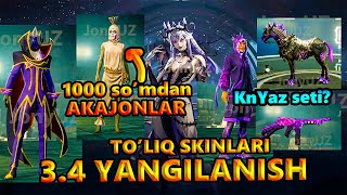 34 YANGILANISH SUPER SKINLARI KNYAZ SETI TENCENT COME BACK [upl. by Nrubua]