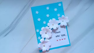 Happy New year card 2025  How to make new year greeting card  DIY New year card making easy [upl. by Arita]