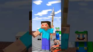 HELP Herobrine Throw SPEAR VS Notch VS Mario VS Luigi in Minecraft minecraft viral shorts [upl. by Sailesh]