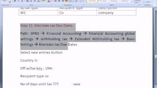 sap cin training maintain tax due dates [upl. by Rodmann]