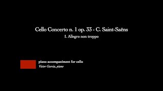 Cello Concerto n 1 op 33  I Allegro non troppo  C SaintSaëns PIANO ACCOMPANIMENT FOR CELLO [upl. by Natanoy]