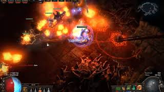 36 Flame Golem Elementalist  Uber Atziri Deathless Kill [upl. by Noir]