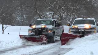 2016 Chevy Silverado HD 2500 Diesel and 2004 ford f 250 Diesel Western snow plowing [upl. by Eimaj]