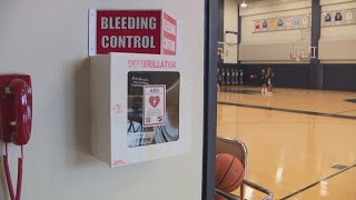 Quick thinking by Georgetown basketball staff saves referee that collapsed on court [upl. by Eeltrebor]