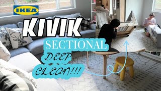 DEEP CLEANING MY LIVING ROOM WASHING IKEA KIVIK SOFA KIVIK SECTIONAL IKEA SOFA [upl. by Dub]