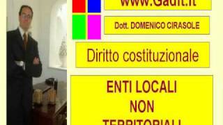 VIDEO LEZIONE DIRITTO COSTITUZIONALE ENTI LOCALI NON TERRITORIALI [upl. by Gavrah]