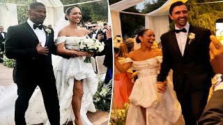 Jamie Foxx walks daughter Corinne down the aisle during her wedding to Joe Hooten [upl. by Nyleimaj]