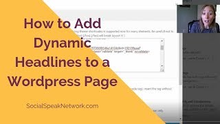 How to Add Dynamic Headlines to Wordpress Page for Adwords with WP Dynamic Keywords Injector Plugin [upl. by Ita]