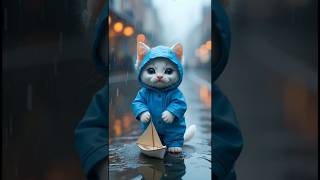 Ship in Rain 🚢 ⚓ 🌧️ बारिश में जहाज cat kitten cute trending youtubeshorts [upl. by Leunammi]