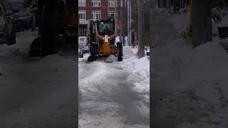 SNOW Removal ❄️Champion Grader big snow pile with front tire blade shorts [upl. by Analos646]