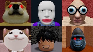 ESCAPE RUNNING SLENDER HEAD VS ESCAPE RUNNING BACON HEAD VS NOOB HEAD VS 13 MORE HEAD GAMES ROBLOX [upl. by Norbie240]