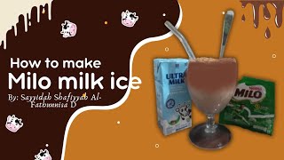 how to make Milo milk ice ☕ [upl. by Ycam]