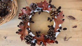 Pinecone Wreath with Dried Leaves craftfairies [upl. by Niltac]