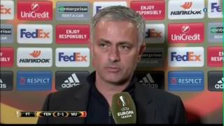 Fenerbahce 21 Manchester United  Jose Mourinho Post Match Interview 03112016 [upl. by Anola]