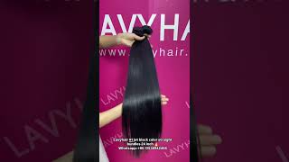 Lavyhair 1 jet black color straight bundles 24 inch lavyhairbundle [upl. by Rihana]