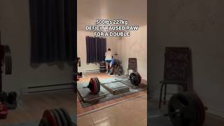 DEADLIFT 500lbs 227kg raw deficit paused for a double⚡️gym strongman [upl. by Grishilda238]