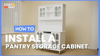 How to Install the 73 Inch Kitchen Pantry Storage Cabinet  69453718 costway howto [upl. by Diaz]