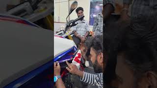 💥😍 நண்பன் கடையில் BMW BIKE NUMBER PLATE amp STICKER WORK 🥳 shorts trending [upl. by Hyams]