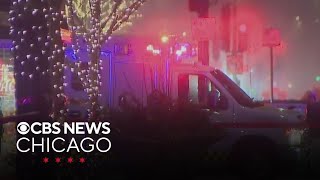 Large police fire response to crash on Chicagos Magnificent Mile [upl. by Nov440]