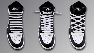 3 COOL WAYS TO LACE NIKE AIR JORDAN 1 HIGH  Jordan 1 High Lacing [upl. by Klusek]