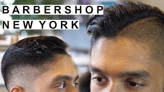 Mens Hairstyles 2018  Clean Fade amp Hard Part  New York City Barbershop [upl. by Springer]