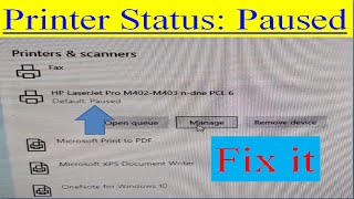 printer not printing status paused  printer fix how to change printer status from paused to ready [upl. by Llednav]