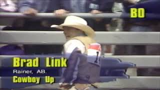 Cowboy Up bucks Brad Link  95 Calgary Bullbustin [upl. by Ntsyrk]